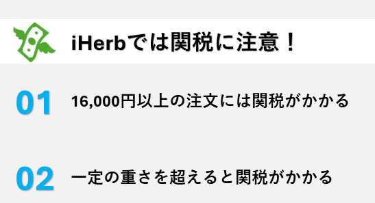 iHerbにおける関税の注意点