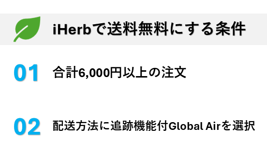 iHerbで送料無料にする条件